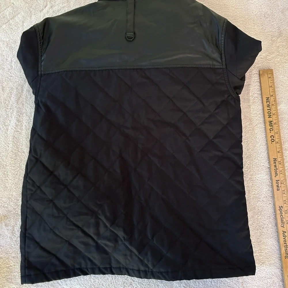 WRK Cotton Quilted Jacket Mens L Black Zip & Hook Closure Lined Field Chore Coat